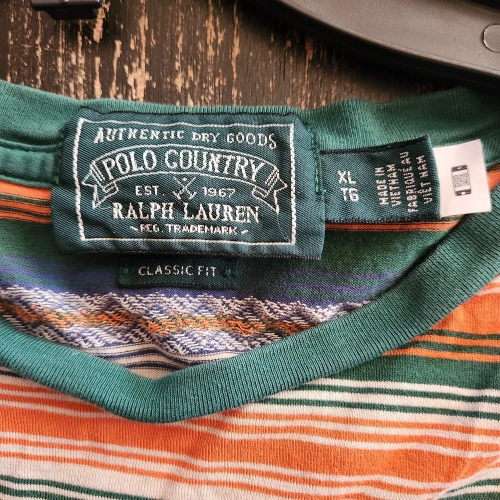 Polo Country Ralph Lauren Men's XL Striped Jacquard T-Shirt Southwestern Western